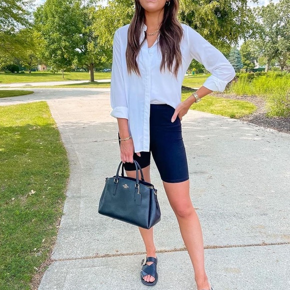 Women's Black High-Waisted Bikers Shorts - Picture 8 of 12